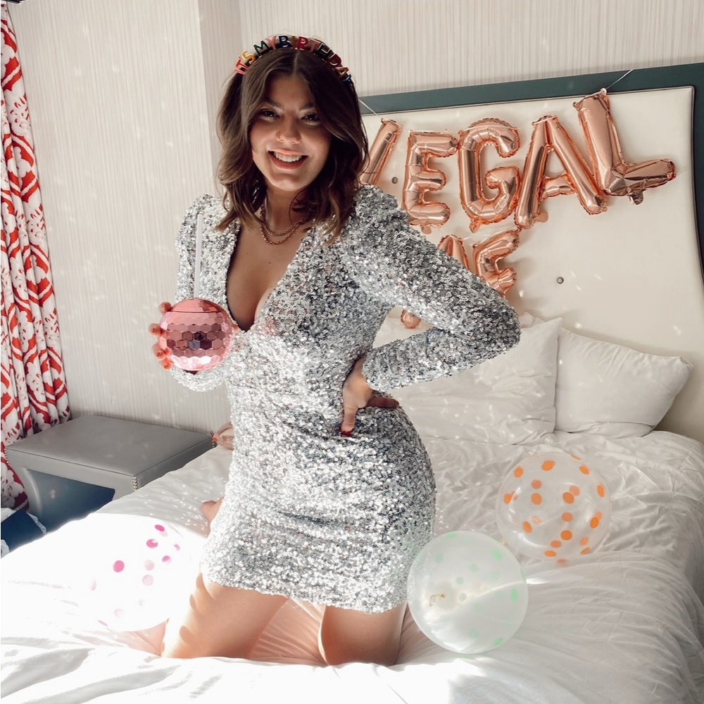 Lulus Sequins long sleeve dress